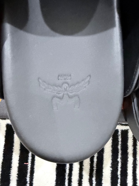 MCM Monogram Black Visetos Monogram Embossed Leather Mules main image 9